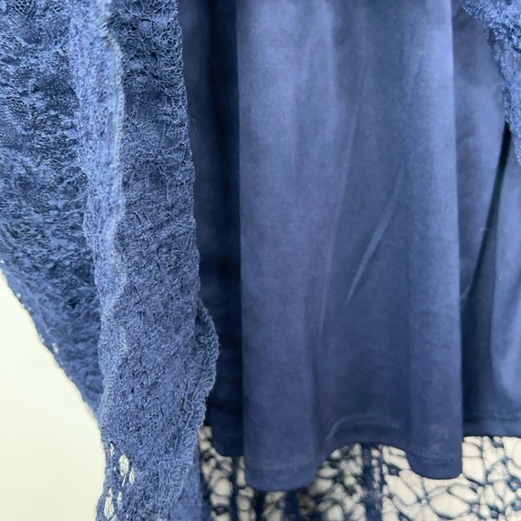 Navy Blue‎ Juniors Love Reign Lined Hi-low sleeveless Lace Dress size L - Picture 7 of 9